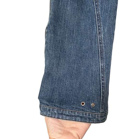 Y2K Harley Davidson Mid Rise Boot Cut Flap Back Pocket Biker Jeans Full Side Zip - Picture 9 of 16